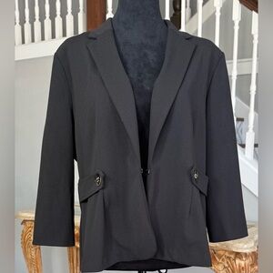 NYCC Black Open Front Blazer Jacket - Petite XL (PXL)